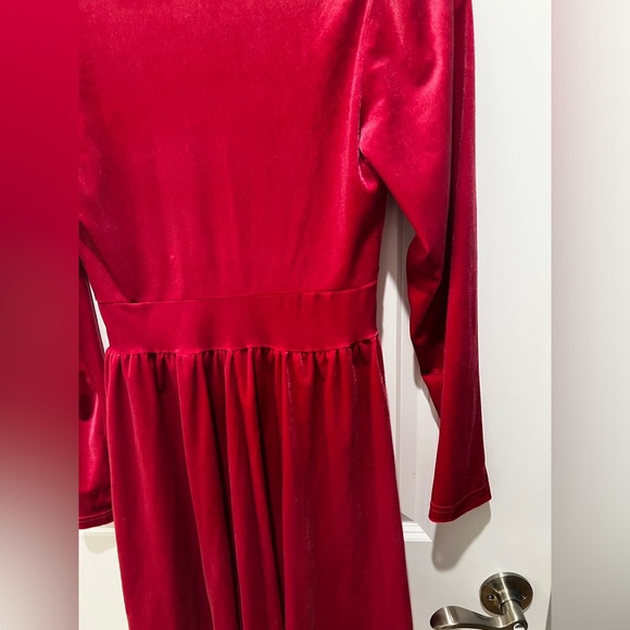 Cider Velvet V-Neck Mini Dress Long Sleeve Pink Size XS - Picture 11 of 11